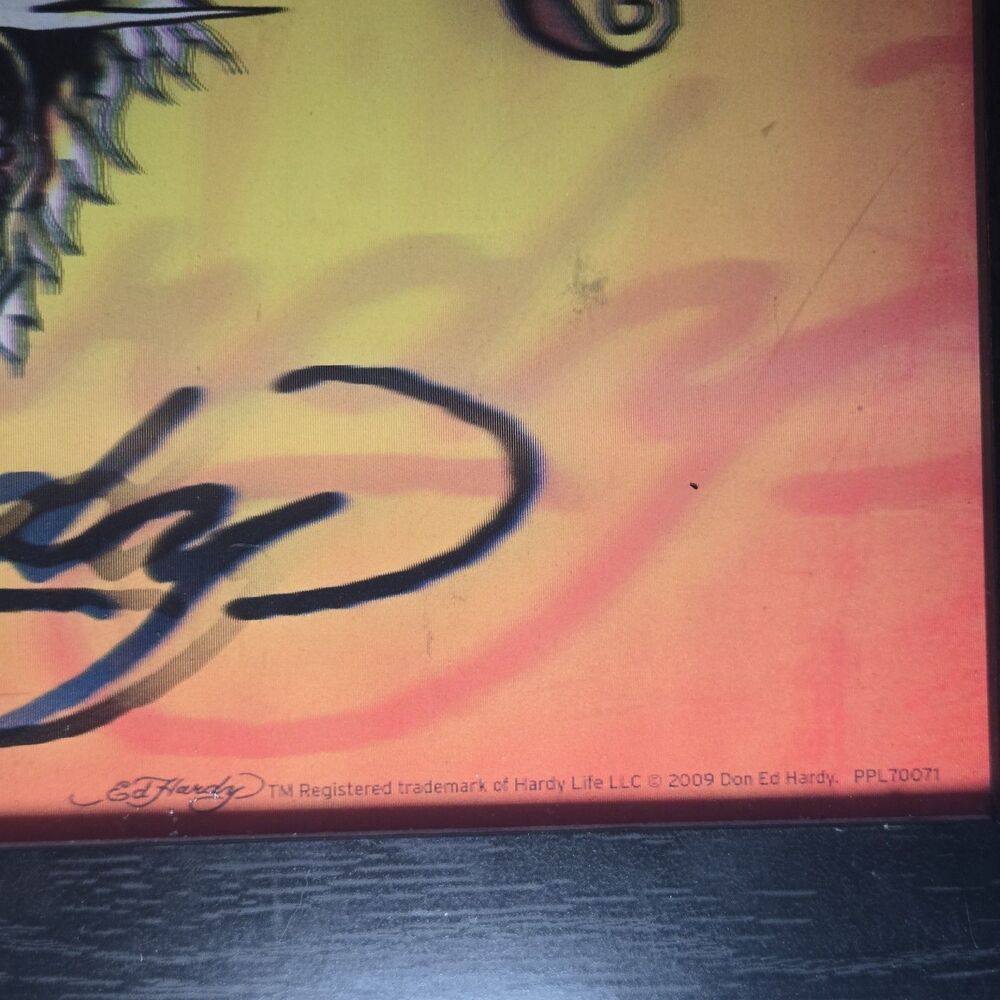 Ed Hardy Love Kills Slowly Framed Art Print Skull Tattoo Pyramid 24x18 - Picture 3 of 9